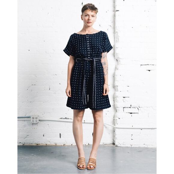 ace and jig weekend romper in voyage cinched waist belted women's sz XS cotton - Picture 5 of 15